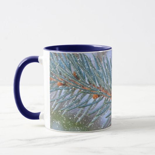 Pine Tree Branch Snow Winter Art Tasse Cup (Links)