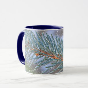 Pine Tree Branch Snow Winter Art Tasse Cup