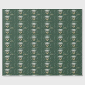 Pine Tree Branches, Balls Grün frohe Weihnachten Geschenkpapier (Flach)