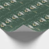 Pine Tree Branches, Balls Grün frohe Weihnachten Geschenkpapier (Ecke)