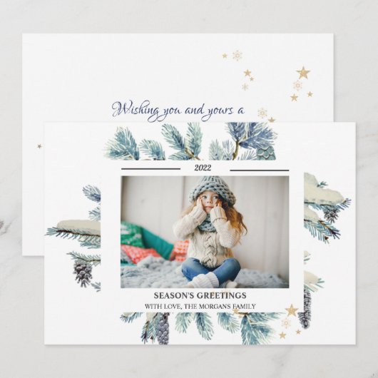 Pine Tree Branches Foto SAASON'S GREETINGS (Vorne/Hinten)