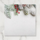Pine Tree Branches Schnee Weihnachten Geschenkanhänger (Rückseite)