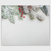 Pine Tree Branches Schnee Weihnachten Geschenkpapier (Flach)