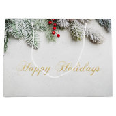 Pine Tree Branches Schnee Weihnachten Große Geschenktüte (Vorderseite)