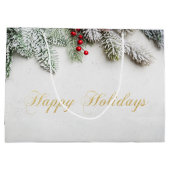 Pine Tree Branches Schnee Weihnachten Große Geschenktüte (Rückseite)