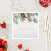 Pine Tree Branches Schnee Weihnachten Serviette (Beispiel)