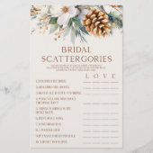 Pine Tree Bridal Scattergories Brautparty Spiel Briefpapier (Vorderseite)