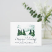 Pine Tree Business Logo Corporate Holiday Postkarte (Stehend Vorderseite)