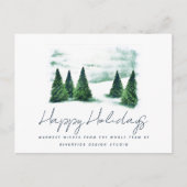 Pine Tree Business Logo Corporate Holiday Postkarte (Vorderseite)