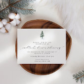 Pine Tree Calligrafy Wedding Reception Einladung