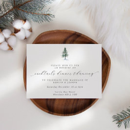 Pine Tree Calligrafy Wedding Reception Einladung