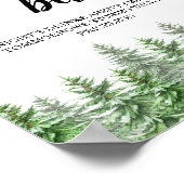 Pine Tree Calligraphy Cash Bar Sign Poster (Ecke)