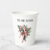 Pine Tree Candy Cane Red Christmas Pappbecher (Vorderseite)