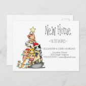 Pine Tree Cats Neue Adresse Ankündigungspostkarte (Vorne/Hinten)