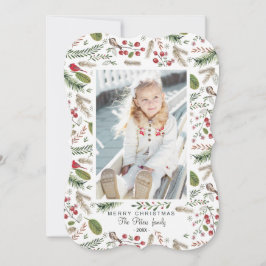 Pine Tree Christmas Birds | Fotokarte für den Urla Feiertagskarte