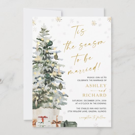 Pine Tree Christmas Einladung (Vorderseite)