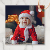 Pine Tree Christmas Foto Geschenkanhänger (Rückseite)