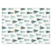 Pine Tree Christmas Green Watercolor Tablecloths Tischdecke (Vorderseite (Horizontal))