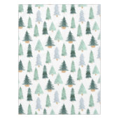 Pine Tree Christmas Green Watercolor Tablecloths Tischdecke (Vorderseite)