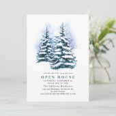 Pine Tree Christmas Holiday Open House Einladung (Stehend Vorderseite)