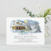 Pine Tree CHRISTMAS HOLIDAY OPEN HOUSE Einladung (Stehend Vorderseite)