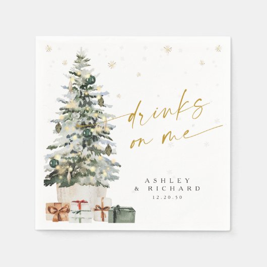 Pine Tree Christmas Napkins Serviette (Vorderseite)