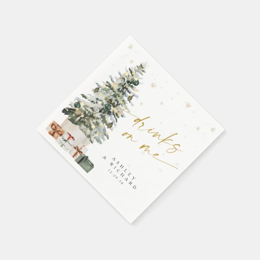 Pine Tree Christmas Napkins Serviette (Ecke)