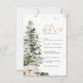 Pine Tree Christmas RSVP Karte (Vorderseite)