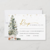 Pine Tree Christmas RSVP Karte (Vorderseite)
