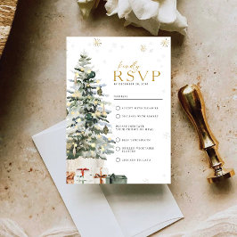 Pine Tree Christmas RSVP Karte
