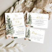 Pine Tree Christmas RSVP Karte