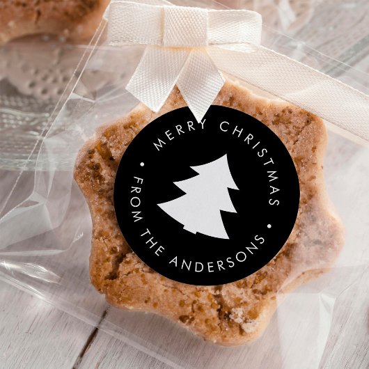 Pine Tree Christmas Runder Aufkleber