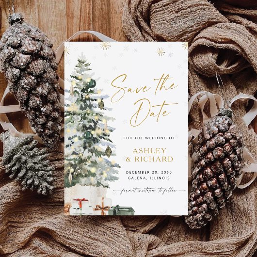 Pine Tree Christmas Save The Date