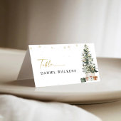 Pine Tree Christmas Wedding Folded Place Card Tischnummer