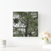 Pine Tree Clock Quadratische Wanduhr (Zuhause)