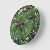 Pine Tree Clock Runde Wanduhr (Winkel)