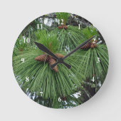 Pine Tree Clock Runde Wanduhr (Vorderseite)