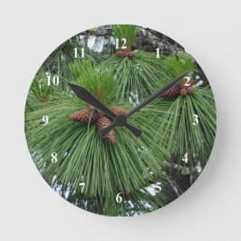 Pine Tree Clock Runde Wanduhr