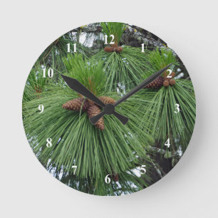 Pine Tree Clock Runde Wanduhr