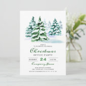 Pine Tree Corporate Weihnachtsfeier Einladung (Stehend Vorderseite)
