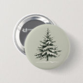 Pine Tree Covered with snow Button (Vorne & Hinten)