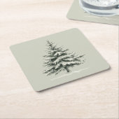 Pine Tree Covered with snow Rechteckiger Pappuntersetzer (angewinkelt)