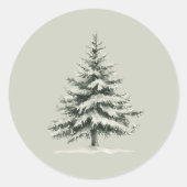 Pine Tree Covered with snow Runder Aufkleber (Vorderseite)