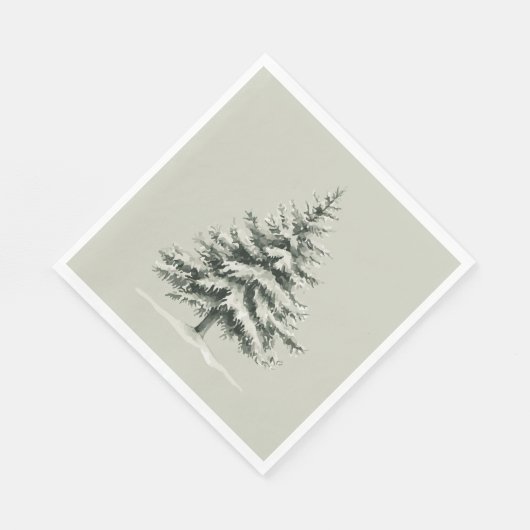 Pine Tree Covered with snow Serviette (Ecke)