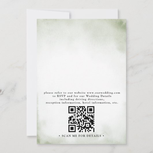 Pine Tree Deer Forest Mountain QR Code Wedding Einladung (Rückseite)