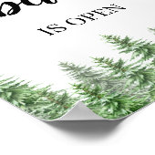 Pine Tree Die Bar ist offen für Hochzeit-Bar-Zeich Poster (Ecke)