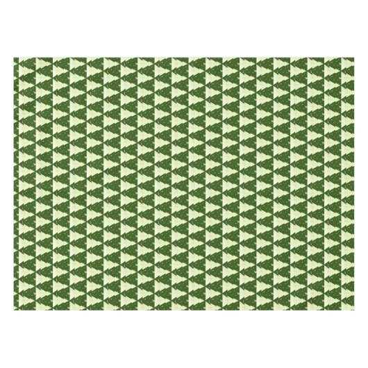 Pine Tree Dot Green stilisierte Weihnachten Tischdecke (Vorderseite (Horizontal))