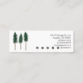Pine Tree Einfache Minimalistische Naturlandschaft Mini Visitenkarte (Rückseite)