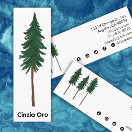 Pine Tree Einfache Minimalistische Naturlandschaft Mini Visitenkarte