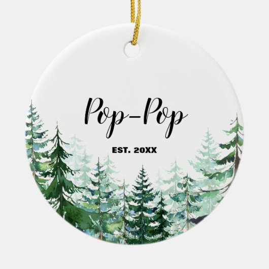 Pine Tree Erste Weihnachten als Großeltern Keramik Ornament (Vorne)